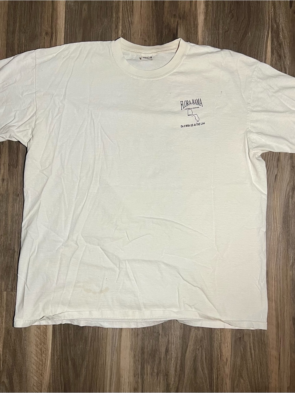 Vintage Y2K Flora-Bama Do It With Us At The Line Graphic Print T-shirt Florida - Picture 2 of 4